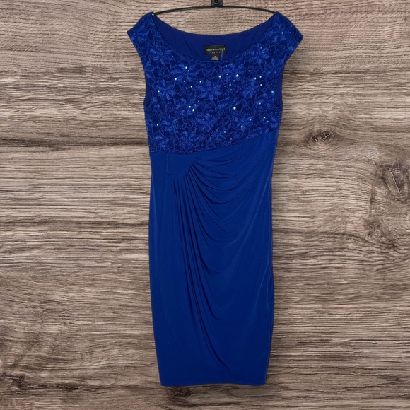 Elegant Connected Apparel Blue Cocktail Dress - Picture 1 of 5